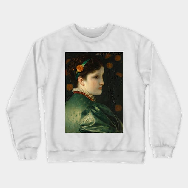 La Belle Jaune Giroflee by Frederick Sandys Crewneck Sweatshirt by Classic Art Stall